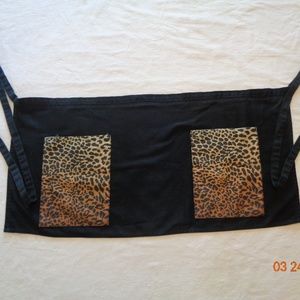 Black Apron , with Leopard pockets